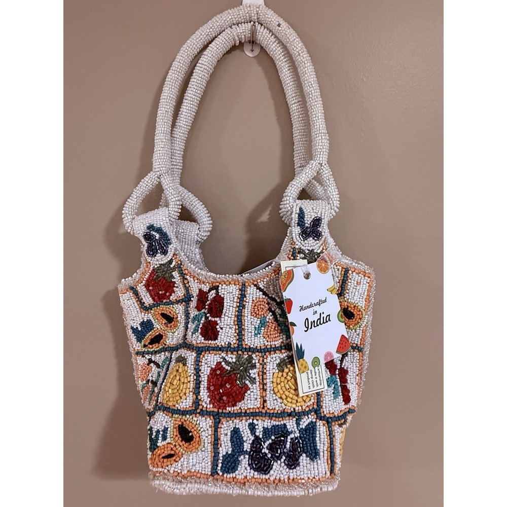 Made In India Brand New Viral Beaded Shoulder Bag with Cute Fruit Design Rare